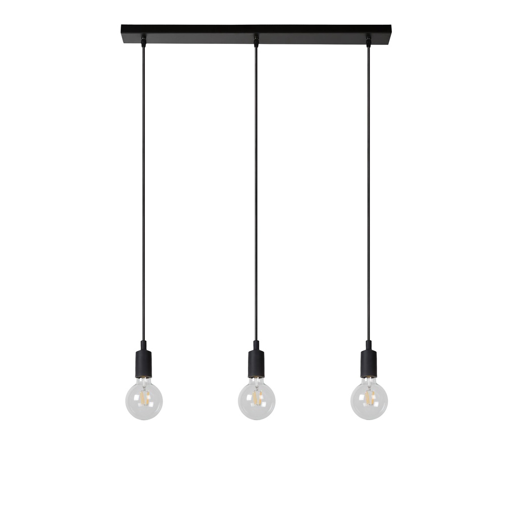 Lucide HanglampFix 3-lichts zwart - 08408/03/30
